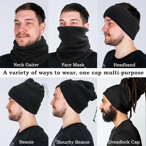 Ababalaya Unisex Satin Lined Knit Open Beanies Rasta Beanie - color: A-black