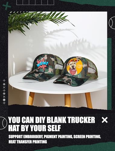 Tarpop 10 Pcs Sublimation Blank Trucker Hats Bulk - color: Camouflage