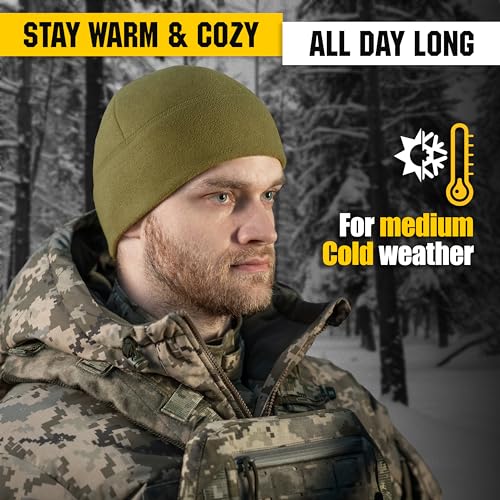 M-Tac Elite Fleece Watch Cap - Military Tactical Beanie Hat Winter Skull Cap - color: Army Olive, size: Medium