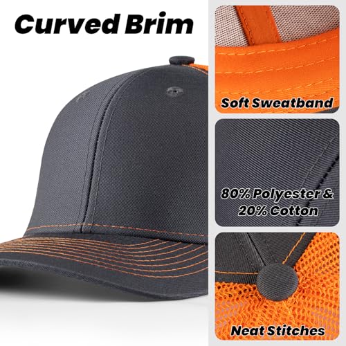 TOPTIE 6-Panel Baseball Cap, Adjustable Snapback Trucker Hat with Mesh - color: Maroon/Black