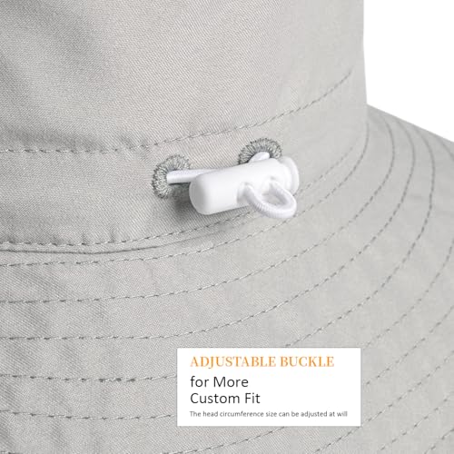 Baby Toddler Sun Hat,Boys Girls Adjustable Bucket Hat for Kids UPF 50+ Sun Protective Child Summer Beach Hats 0-5 Years - color: Gray, size: 2-5T
