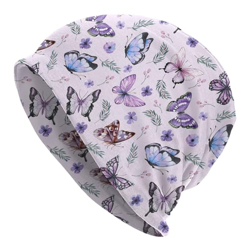 Flower Sugar Skull Beanie Hat Adult Skull Cap Warm Slouchy Knit Hat Headwear Gift for Men Women - color: Pink2