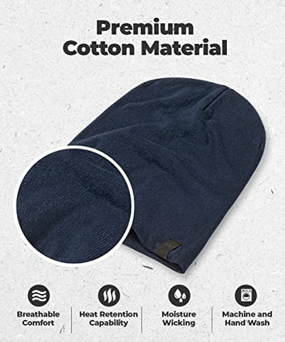 Warm Slouchy Beanie Hat - Deliciously Soft Daily Beanie in Fine Knit - color: Navy