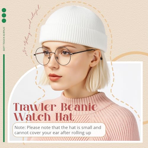 SATINIOR 4 Pieces Trawler Beanie Watch Hat Roll up Edge Skullcap Fisherman Beanie Unisex - color: Red, White, Grass Green, size: One Size
