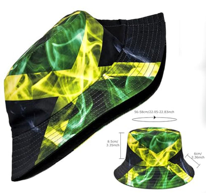 Shark Pattern Bucket Hat for Men Women, Reversible Double-Side-Wear Sun Hat, Packable Beach Fisherman Cap - color: Geometric Graffiti