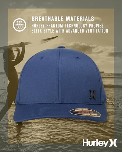 Hurley Mens Curved Brim Flexfit Baseball Cap - color: Navy, size: Small-Medium