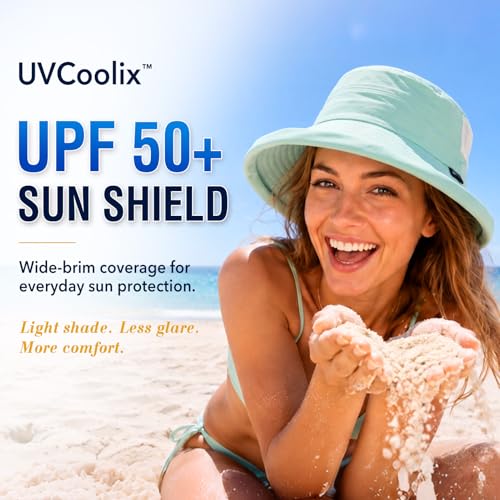 TOP-EX UVCoolix UPF 50+ Wide Brim Ponytail Sun Hat - color: Grey, size: Large