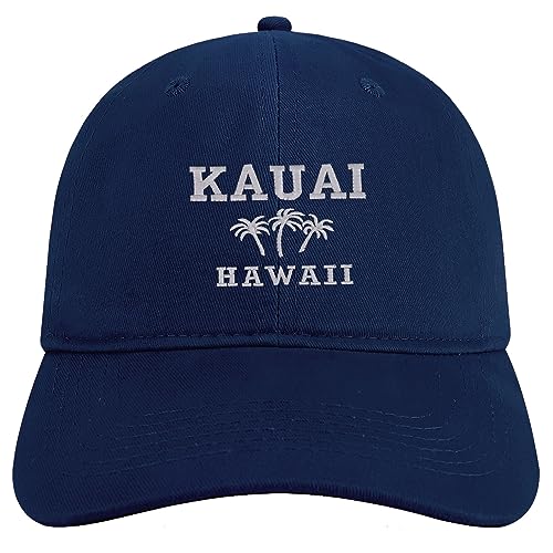 Trendy Apparel Shop Kauai Hawaii Embroidered Brushed Cotton Cap - color: Navy