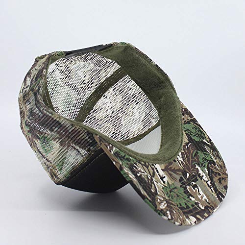 Plain Cotton Twill Flat Brim Mesh Adjustable Snapback Trucker Baseball Cap - color: Brown Camo/Black/Brown Camo