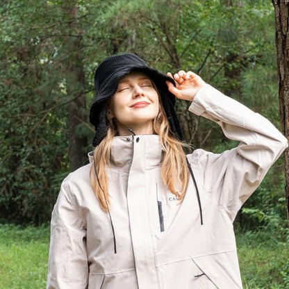 Winter Bucket Rain Hats for Women Girls with Ear Flaps Fleece Warm Autumn Waterproof Caps Earmuff Cloche Trooper Trapper Hat