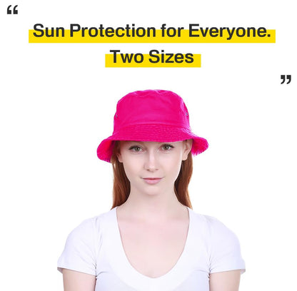 KBETHOS® 100% Cotton Washed Bucket Hat - color: Hot Pink, size: Small-Medium