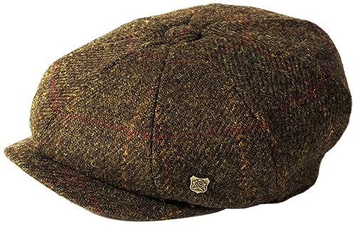 Failsworth Carloway Harris Tweed Baker Boy Cap, Brown Herringbone - color: Pattern 2017 - Mocha, size: 7 3/8