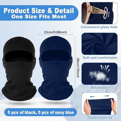 Suhine Winter Balaclava Ski Mask Bulk for Cold Weather - color: Black,dusty Blue