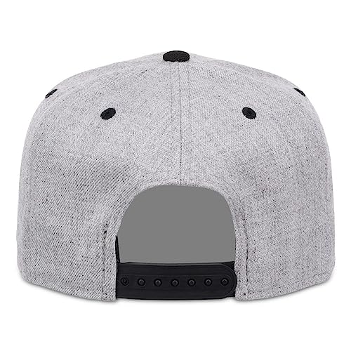 Lids Blank Dime Adjustable Snapback Hat - color: Heather Grey/Black