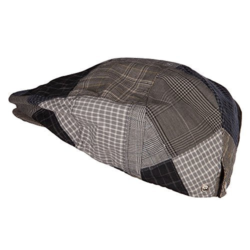 Men's Plaid Patchwork Ivy Cap - color: Blue