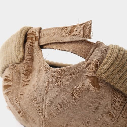 Distressed Brimless Docker Beanie Skull Cap Unisex Streetwear - color: Khaki