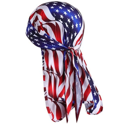 YANIKY Bandanas Skull Caps for Men, Do Rag Women Breathable Helmet Liner - color: Flag