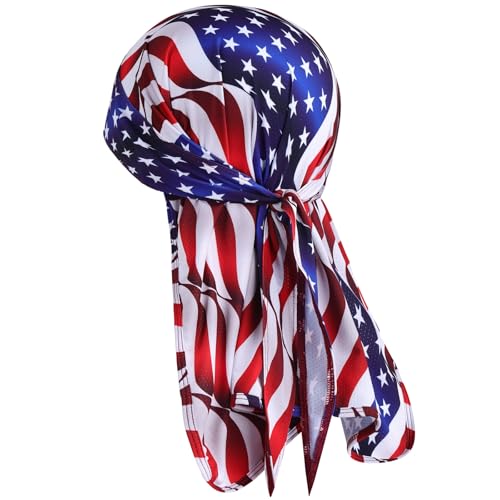 YANIKY Bandanas Skull Caps for Men, Do Rag Women Breathable Helmet Liner - color: Flag