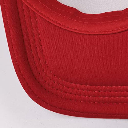 12 Pack Sublimation Hats for Men Blank Trucker Hats Bulk Snapback Mesh Women Baseball Caps DIY Custom 18 Colors - color: Red and White