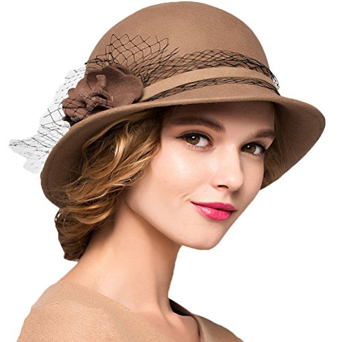 Maitose™ Women's Wool Felt Bowler Hat - color: Camel