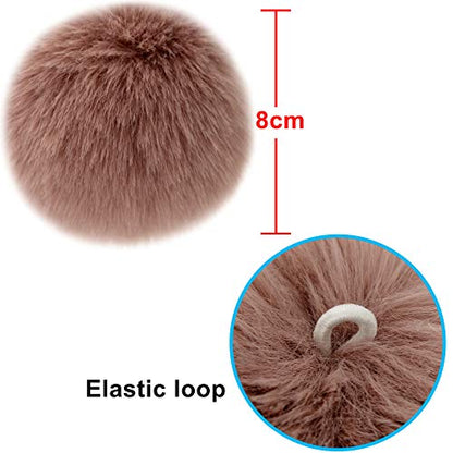 BQTQ 26 Pcs Faux Fur Pom Poms DIY Hat Pompom with Elastic Loop (Soft Color) - color: Soft Color