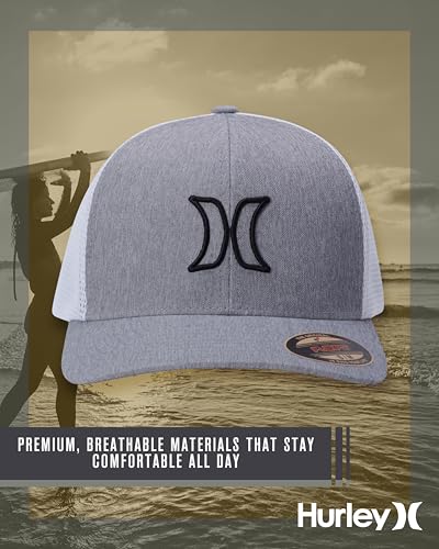 Hurley Mens Trucker Hat - color: Dark Grey Heather, size: Small-Medium