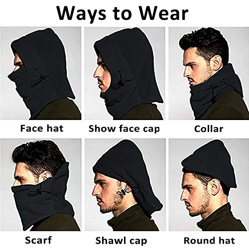 Balaclava Ski Mask 2 Pcs, Windproof Warm Winter Mask for Men & Women - color: 2 Black