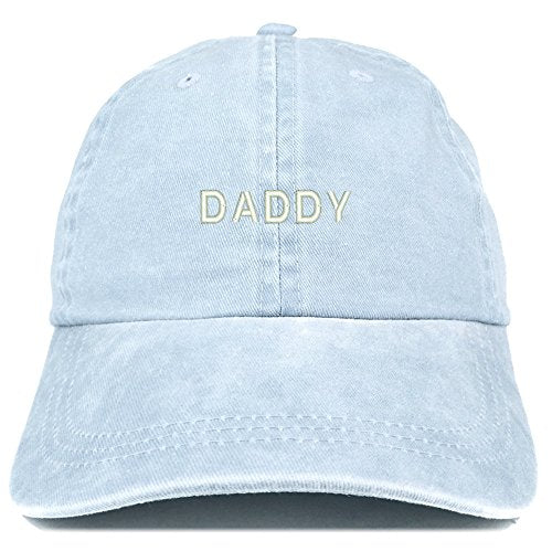 Trendy Apparel Shop Daddy Embroidered Low Profile Washed Cotton Cap - color: Light Blue
