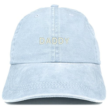 Trendy Apparel Shop Daddy Embroidered Low Profile Washed Cotton Cap - color: Light Blue