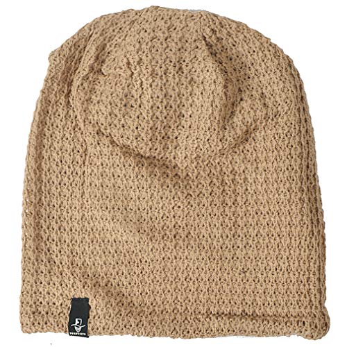 FORBUSITE Mens Slouchy Long Beanie Knit Cap for Summer Winter, Oversize - color: B08-beige, size: Large