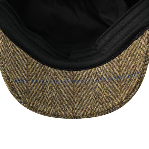 FEINION Men Wool Blend Flat Cap Tweed Newsboy Ivy Hat - color: Plaid Khaki