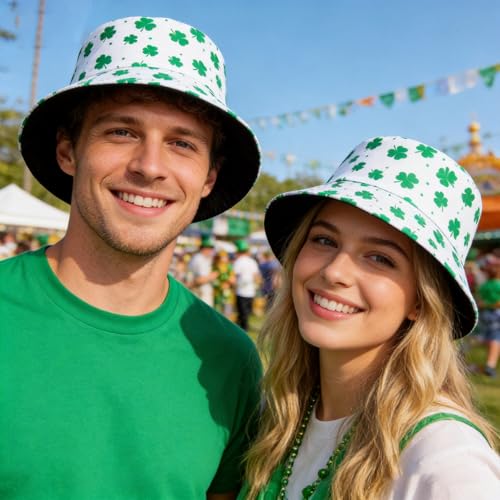 Bucket Hat Funny Duck Fisherman Hat Travel Beach Sun Hat Outdoor Cap for Men Women Adults - color: Embroidery St Patricks Day