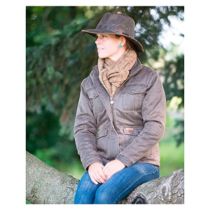 Outback Trading Company Women's 1497 River Guide UPF 50 Waterproof Breathable Outdoor Cotton Oilskin Hat - color: Brown, size: Small