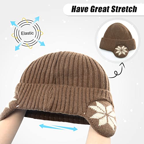 BAVST Hat for Men Knitted Beanie Women Winter Hats Men’s Stretchy Caps Outdoor Beanies Fleece Lined Ear Warmer - color: X-khaki
