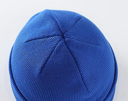 Home Prefer Mens Winter Hats Acrylic Knit Cuff Beanie Cap Warm Womens Beanie Hat - color: Bright Royal