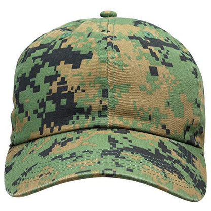 Falari Classic Baseball Cap Dad Hat 100% Cotton Soft Adjustable Size - color: Camouflage - Green Digital