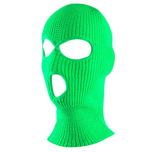 Super Z Outlet Knit Sew Acrylic Outdoor Full Face Cover Thermal Ski Mask One Size Fits Most - color: Neon Green