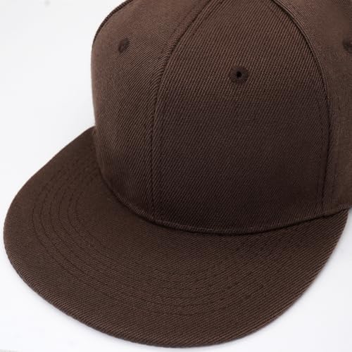 Snapback Hat Flat Bill Visor Hats Adjustable Hip Hop Baseball Cap for Women Men - color: Brown