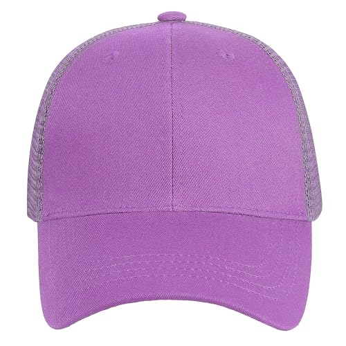 Falari Trucker Hat Baseball Cap Structured Plain Design 6 Panel, Adjustable Size - color: 1pk Lavender