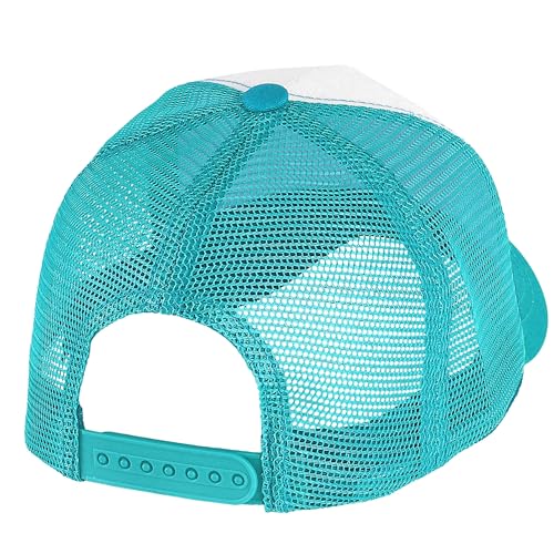 Falari 5-Panel Mesh Baseball Cap, Trucker Hat, Structured Plain Design, Cotton, Adjustable Size - color: 1pk Turquoise