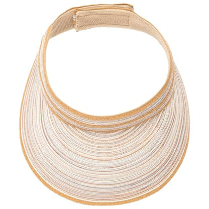 San Diego Hat Company Women's Mixed Braid Brim Visor with Velcro, Sun Hats for Women - color: Tan
