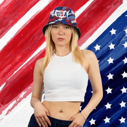 Bucket Hat for Men Women Funny Holiday Fishing Hat Cute Fisherman Cap - color: Usa Cmf