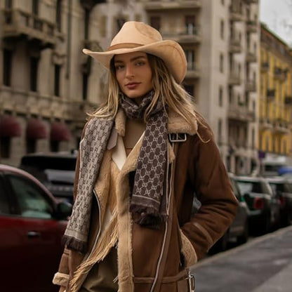 2 Pack Western Cowboy Hats for Women Men 2 Different hat Bands - color: Camel