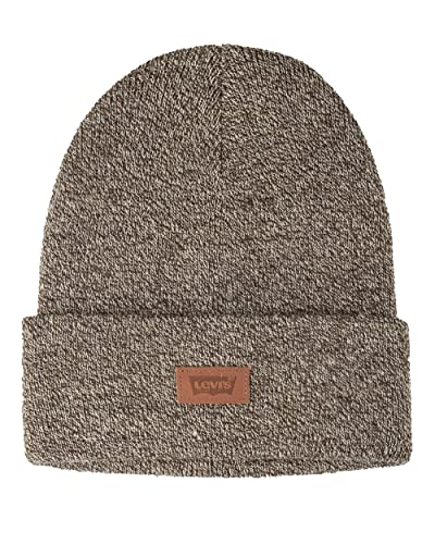 Levi's Mens All-Season Hero Beanie Soft Knit Cuffed Winter Hat, Warm & Comfortable Everyday Style - color: Marl Brown