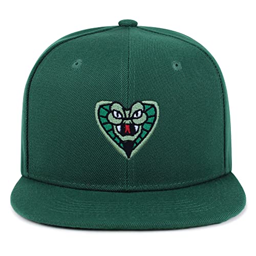 Snake Hip-Hop Snapback Hat Embroidered Baseball Cap Cobra - color: 06. Green