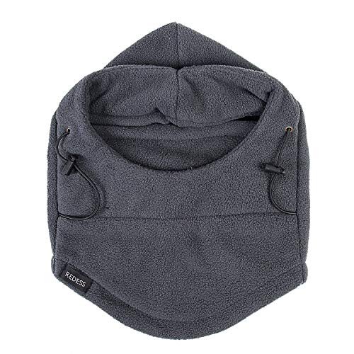 REDESS Winter Windproof Hat, Unisex Children Heavyweight Balaclava, Ski Mask with Thick Warm Fleece Face Cover - color: Dark Gray