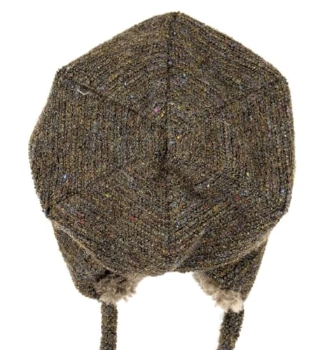 Women Winter Fleece Beanies Hat with Ear Flaps Soft Warm Crochet Skull Cap - color: A Grey