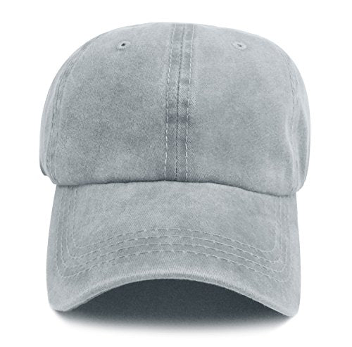 Glamorstar Classic Unisex Baseball Cap Adjustable Washed Dyed Cotton Ball Hat - color: Grey
