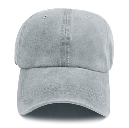 Glamorstar Classic Unisex Baseball Cap Adjustable Washed Dyed Cotton Ball Hat - color: Grey