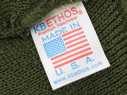 KBETHOS Made in USA Classic Men's Women's Cuffed Folded Acrylic Knit Beanie Hat Solid Unisex Cold - color: Olive Solid Long Beanie